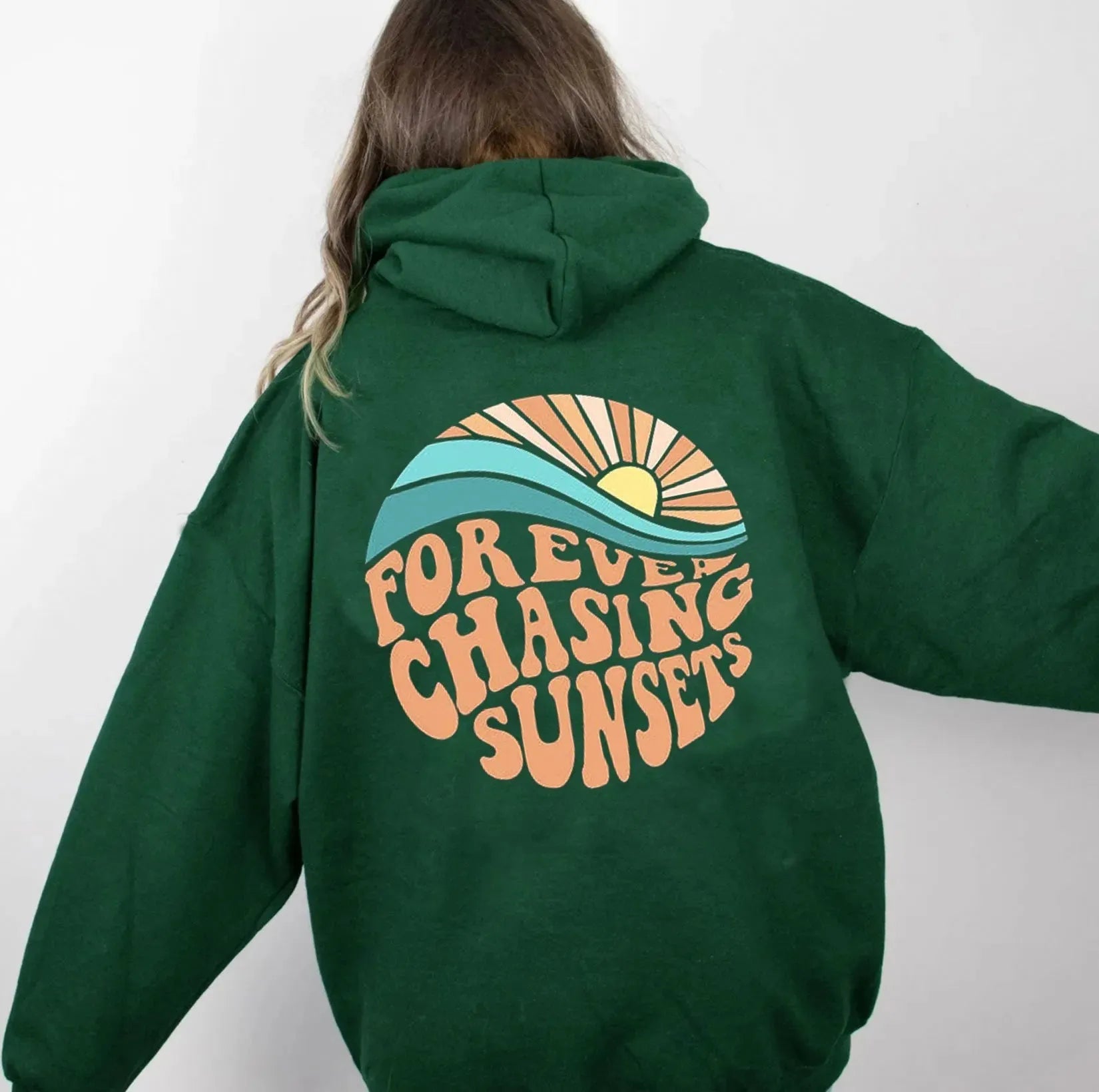 For ever Sunset Pocket Drawstring Hoodie - Bellarte Enchanté For ever Sunset Pocket Drawstring Hoodie